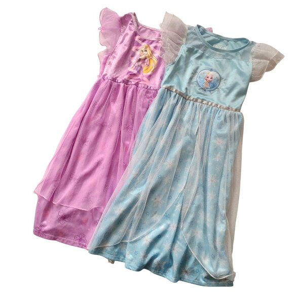 Disney Girls Nightgown Set 6 6X  Frozen Tangled Princess Elsa Rapunzel Dress Up - Picture 11 of 11